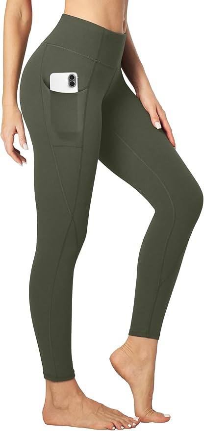 Heathyoga Leggings with Pockets for Women Tummy Control High Waisted Yoga Pants Women Compression Workout Leggings