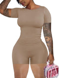 chicyes Lounge 2 Piece Sets For Women Summer Gym Two Piece Outfits Workout Plus Size Set Matching Shorts Clothes