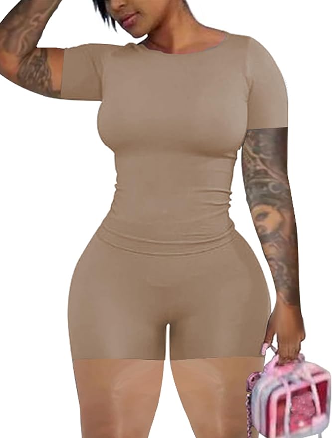 chicyes Lounge 2 Piece Sets For Women Summer Gym Two Piece Outfits Workout Plus Size Set Matching Shorts Clothes
