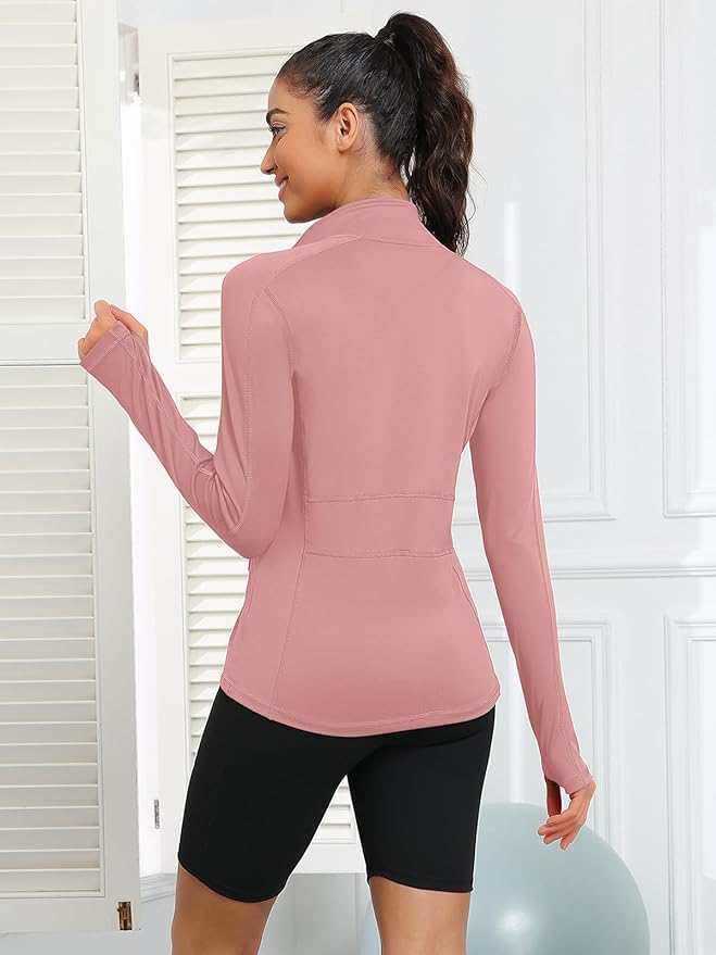 VUTRU Women's Workout Yoga Jacket Full Zip Running Athletic Track Jacket