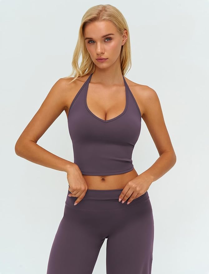 QBGJTD Womens Workout Sets Two Piece Spaghetti Straps Crop Top Matching Straight Leg Pants Gym Work Pilates Outfits