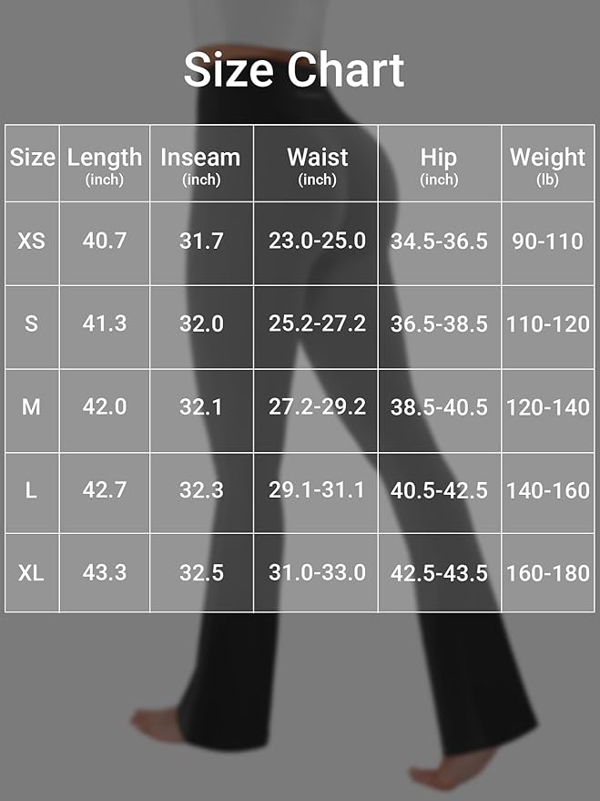 YEOREO Women's Mini Flared Workout High Waist No Front Seam Yoga Legging Pants