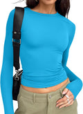 Trendy Queen Womens Long Sleeve T Shirts Fall Fashion 2026 Basic Crop Tops Going Out Outfits Y2k Clothes