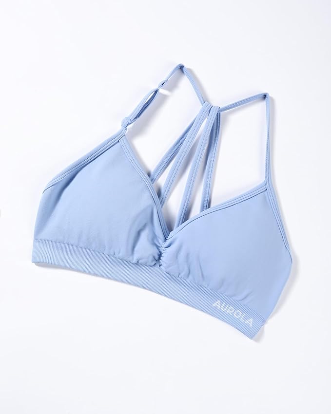 AUROLA Mercury Workout Sports Bras Women Athletic Removable Padded Backless Strapy Minimal Crop Top
