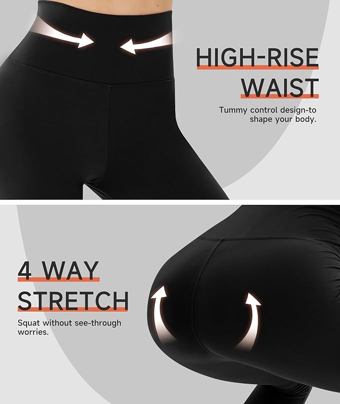 GAYHAY 3 Pack Capri Leggings for Women - Stretch Tummy Control Yoga Pants for Cycling Workout