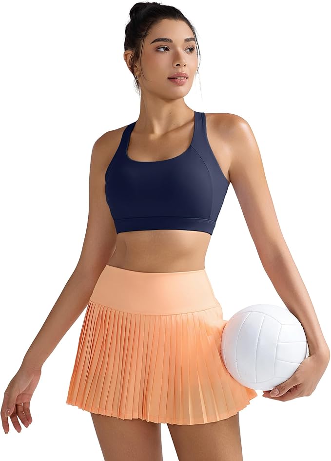 RUNNING GIRL Sports Bra for Women, Molded Cup High Impact Sports Bras for Women with Sewn in Pads