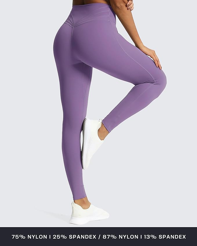 Aoxjox High Waisted Workout Leggings for Women Trinity Yoga Pants 26.5"