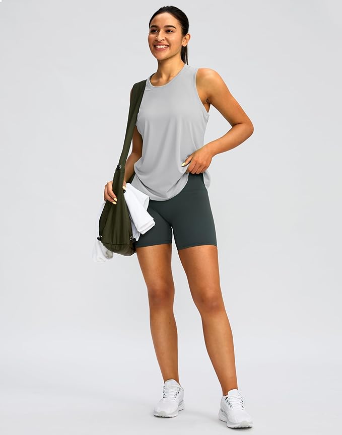 Women's Workout Tops Racerback Athletic Tank Tops Sleeveless Loose Fit Yoga Running Gym Shirts for Women