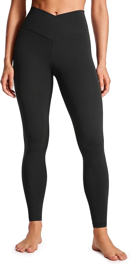 CRZ YOGA Butterluxe Crossover Waist Leggings 28" - Criss Cross Full Length Workout Athletic Womens Yoga Pants