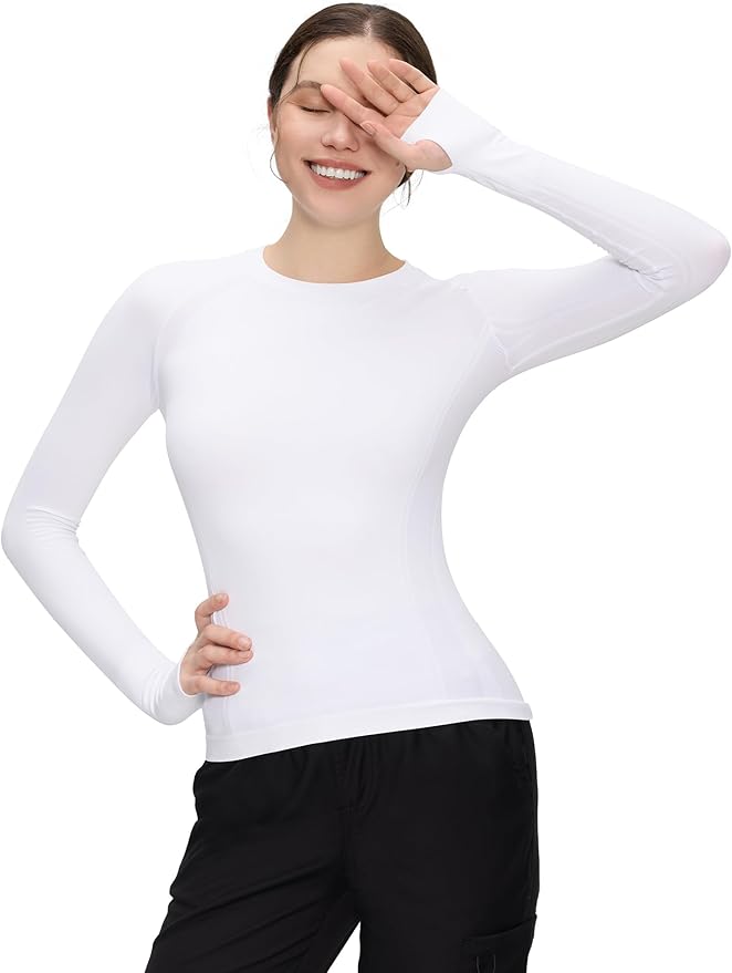 Long Sleeve Workout Tops for Women, Compression Shirt, Sports Running Shirt Breathable Athletic Top Slim Fit