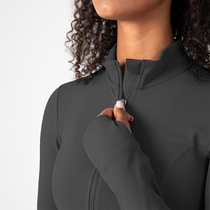 YITTY Active Women's Ultraluxe Full Zip Jacket, Athleisure, 4-Way-Stretch, Thumbholes