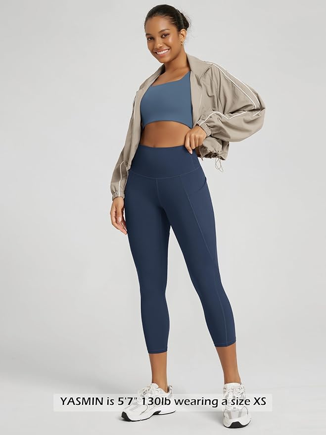 ODODOS Women's High Waisted Yoga Leggings with Pockets, Tummy Control Non See Through Workout Athletic Running Yoga Pants