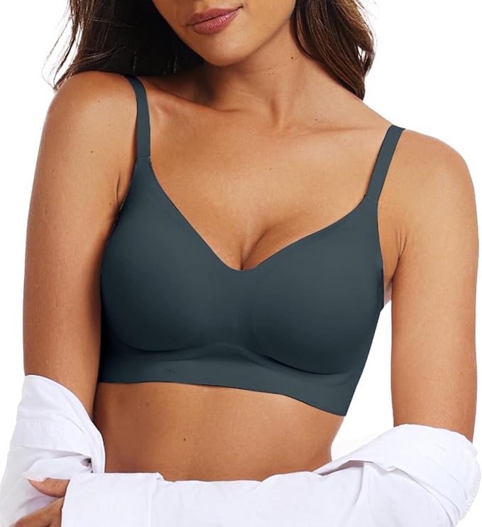 OEAK Womens Wireless Jelly Bras Comfortable Push Up Bra No Underwire Gel Bra Full Support Lift Everyday Seamless Tshirt Bras