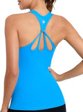 RUNNING GIRL Workout Tank Tops with Built in Bras for Women,Compression Shirt Strappy Back Athletic Yoga Tops