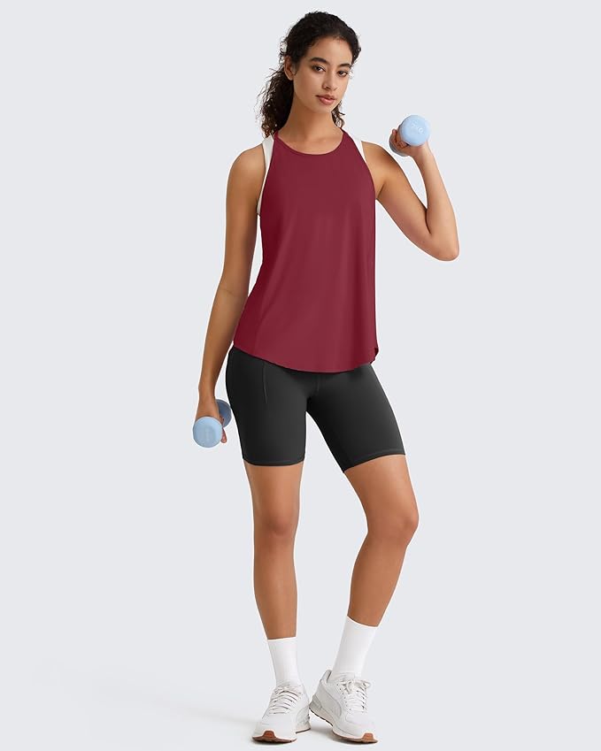 G4Free Workout Athletic Tank Tops for Women Racerback Lightweight Gym Pilates Y-Back Loose Fit Running Tanks Top