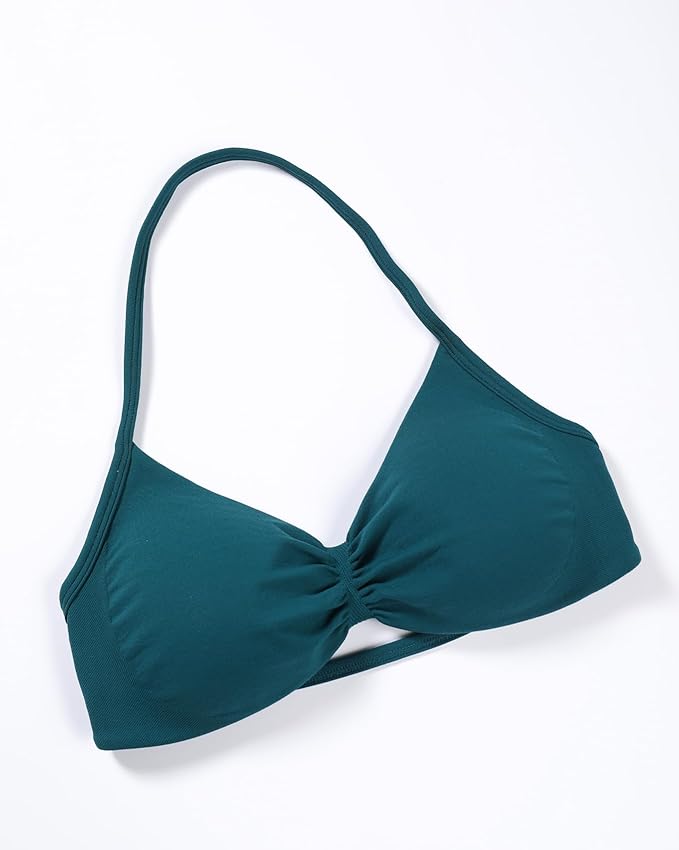AUROLA Influence Strappy Bra Sports Bras for Women, Backless Padded Impact Strappy Bra Workout Gym Yoga with Removable Cups