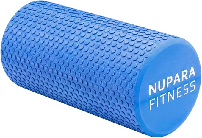 Foam Roller for Back, Legs, and Deep Tissue Muscles. Muscle Roller for Running, Cycling, Sports, Exercise, Recovery, Physical Therapy, Yoga, and Pilates. (Dark Blue, 12 inch - Medium)