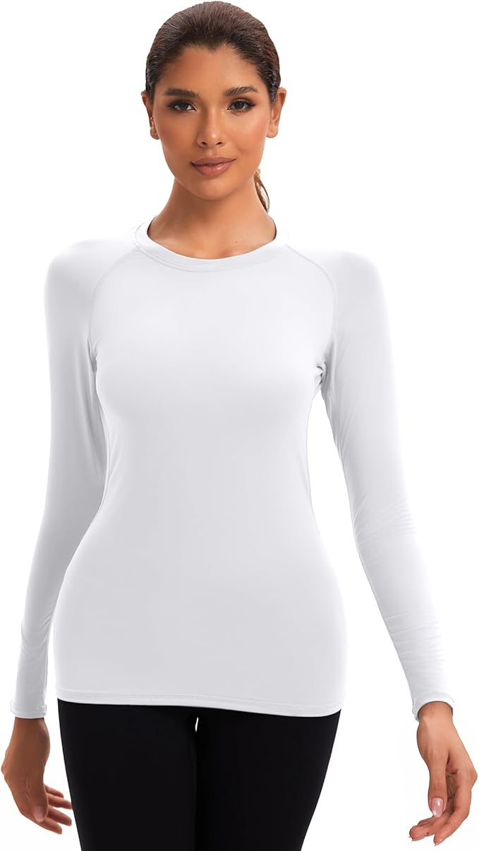 NebuKinex 5 Pack Women's Compression Shirt Long Sleeve Workout Tops Athletic Baselayer Quick Dry Gym Yoga Running T-Shirt