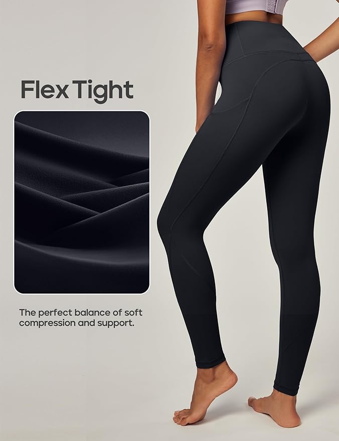IUGA Leggings with Pockets for Women High Waisted Yoga Pants Women Tummy Control Workout Compression Running Leggings