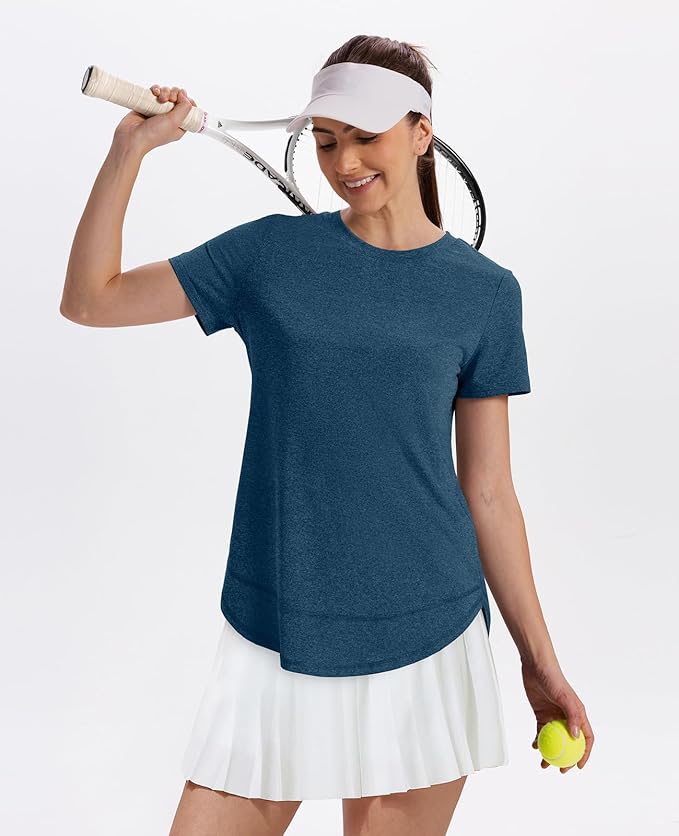 XIEERDUO Womens Workout Tops Short Sleeve Shirts Quick Dry Outfits for Hiking Running S-3XL