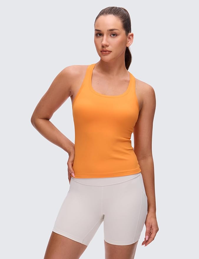 CRZ YOGA Butterluxe Racerback Tank Tops for Women - Yoga Workout Casual Gym Athletic Camisole Tight Sleeveless Shirts