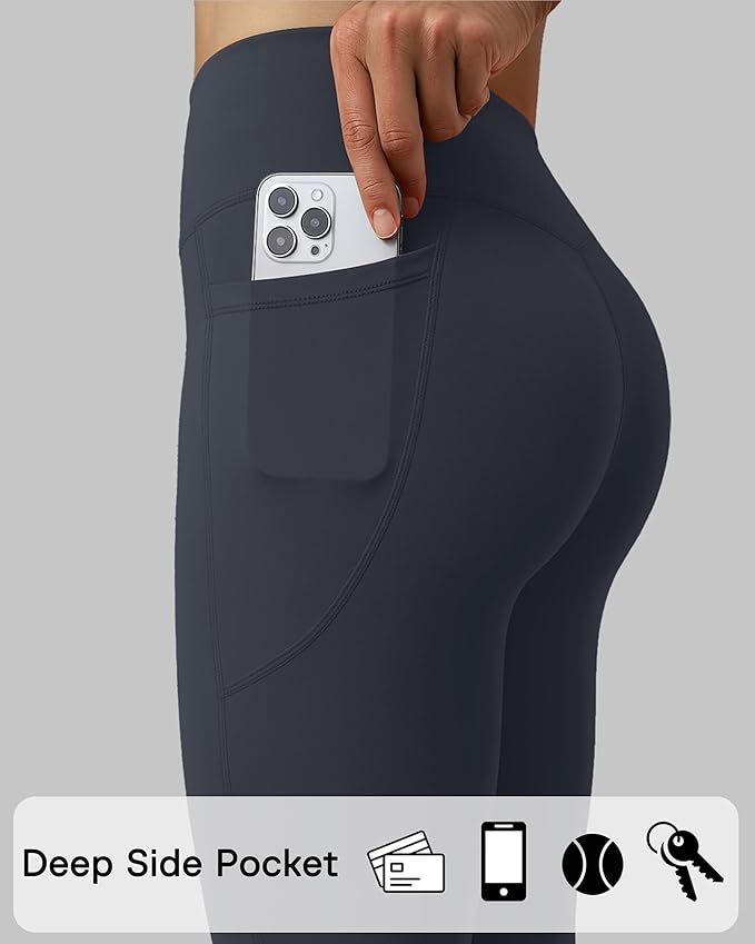 Unthewe Naked-Feel No Front Seam Leggings for Women - High Waisted Buttery Soft Workout Yoga Pants 25"