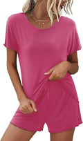 Ekouaer Womens Pajama Sets Short Sleeve Pajamas for Women Sets 2 Piece Lounge Sets Soft Sleepwear PJS