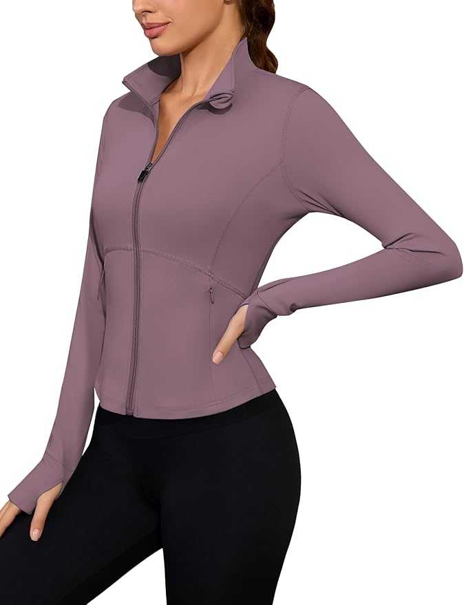 Avoogue Women Lightweight Active Jacket Full Zip Workout Running Yoga Athletic Outerwear with Pockets