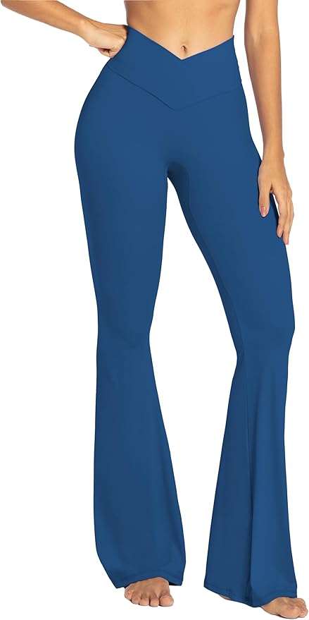 Sunzel Flare Leggings, Crossover Yoga Pants with Tummy Control, High-Waisted and Wide Leg
