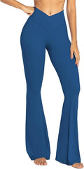 Sunzel Flare Leggings, Crossover Yoga Pants with Tummy Control, High-Waisted and Wide Leg