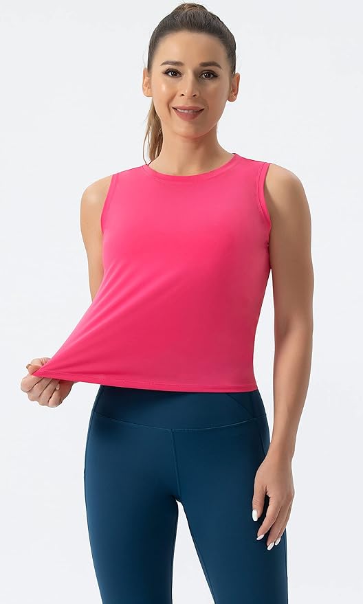 THE GYM PEOPLE Women's Workout Tops in Ice Silk Quick Dry Sleeveless