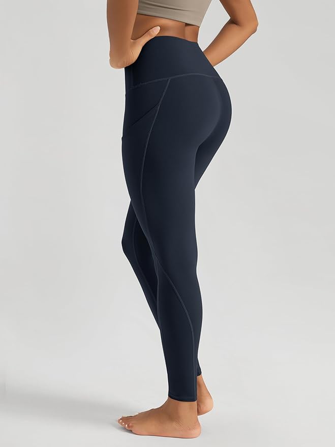 ODODOS Women's High Waisted Yoga Leggings with Pockets, Tummy Control Non See Through Workout Athletic Running Yoga Pants