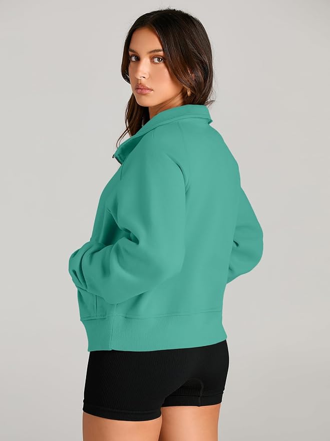 AUTOMET Womens Sweatshirts Half Zip Cropped Pullover Fleece Quarter Zipper Hoodies 2026 Fall Fashion Outfits Clothes