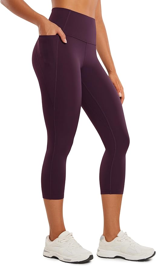 CRZ YOGA Butterluxe Workout Capri Leggings Pockets 21" - High Waisted Gym Athletic Womens Crop Yoga