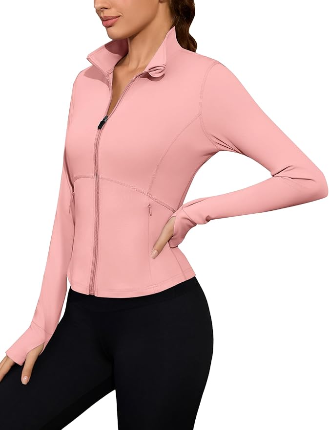 Avoogue Women Lightweight Active Jacket Full Zip Workout Running Yoga Athletic Outerwear with Pockets