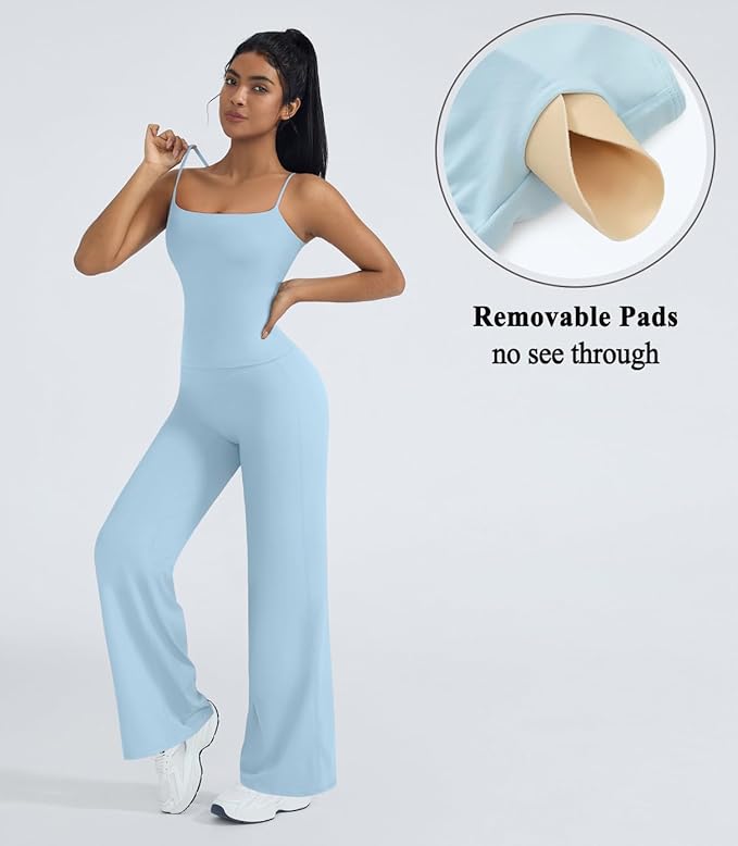 OMKAGI Workout Sets for Women Padded Tank Tops Matching Straight Leg Yoga Outfits