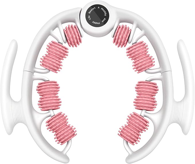 KESHWELL Massage Roller, Cellulite Massage Tool,Cellulite Remover for Legs,Foam Muscle Roller for Deep Relax,Manual Massage Stick with Detachable Rollers for Leg,Neck,Back, Arm,Thigh.Pink