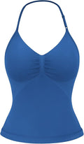 YEOREO SoftHue Impact Longline Strappy Top Women's Halter Workout Tank Tops Backless Gym Longline with Adjustable Strap
