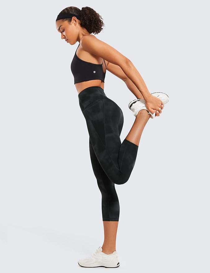 CRZ YOGA Butterluxe Workout Capri Leggings Pockets 21" - High Waisted Gym Athletic Womens Crop Yoga