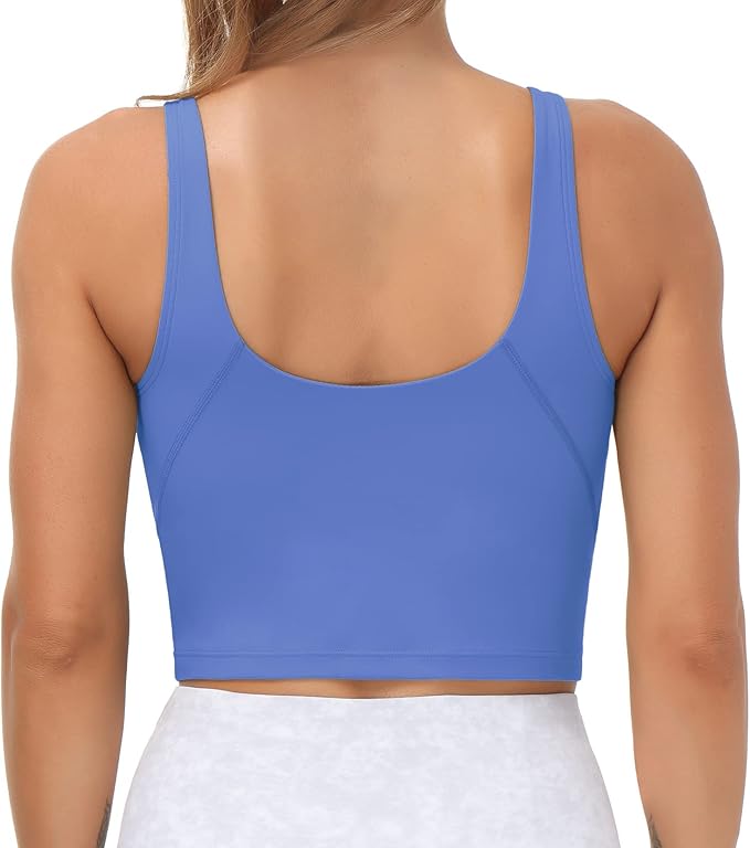 THE GYM PEOPLE Womens' Sports Bra Longline Wirefree Padded with Medium Support