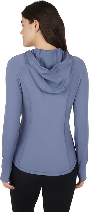 Yogalicious Full-Zip Lightweight Hooded Running Workout Yoga Lux Jacket with Pockets