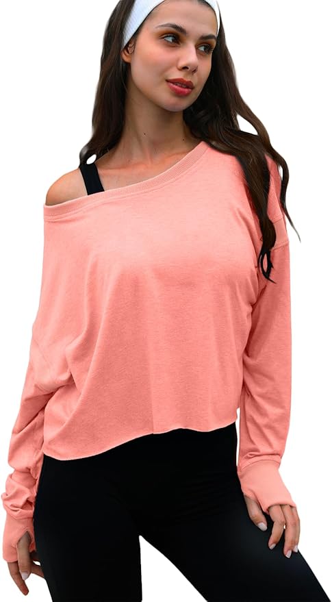 UNIANKIYA Open Back Workout Tops for Women Long Sleeve Cropped Athletic Clothes Gym Running Yoga Low Impact Sports T Shirts