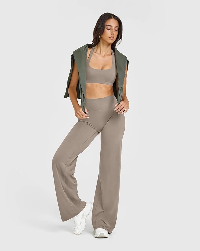 OQQ Yoga Pants Women High Waist Stretch Casual Soft Straight Leg Bottoms