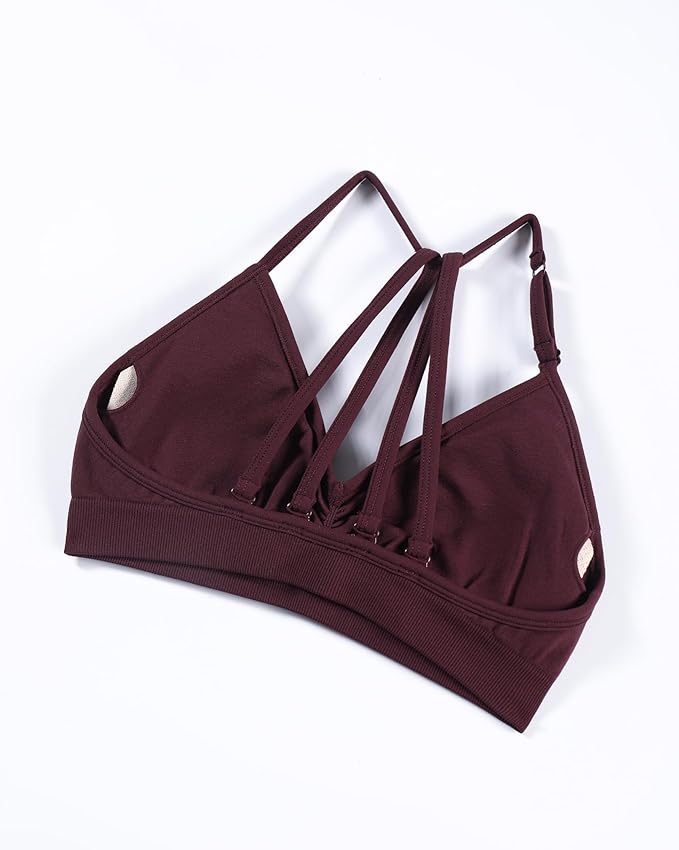 AUROLA Mercury Workout Sports Bras Women Athletic Removable Padded Backless Strapy Minimal Crop Top