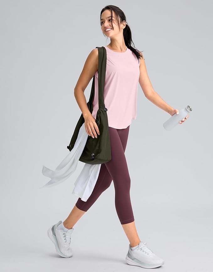 SANTINY Women's Sleeveless Workout Tops Breathable Lightweight Active Tennis Yoga Shirts Athletic Running Tank Tops for Women