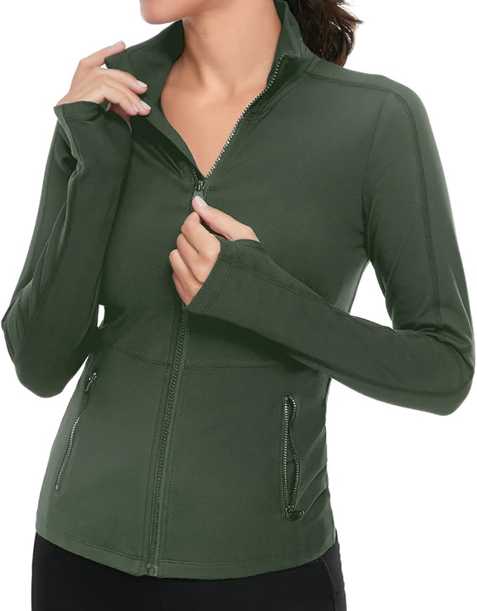 VUTRU Women's Workout Yoga Jacket Full Zip Running Athletic Track Jacket