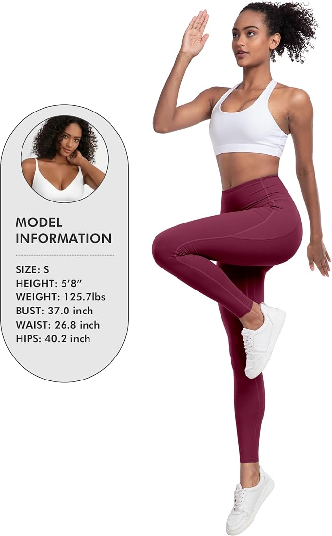 LZYVOO Leggings with Pockets for Women, 6 Packs Soft High Waisted Tummy Control Workout Yoga Pants