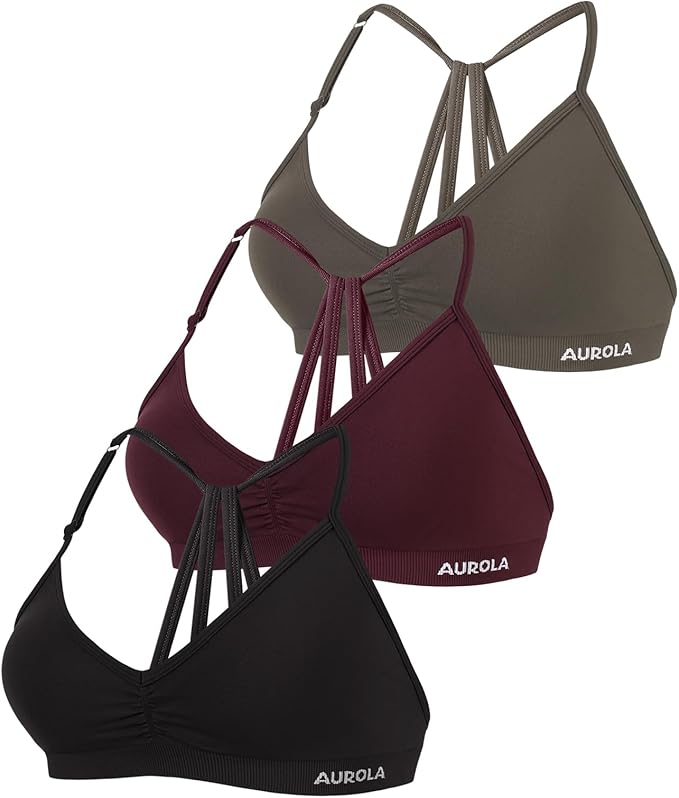 AUROLA Mercury Workout Sports Bras Women Athletic Removable Padded Backless Strapy Minimal Crop Top