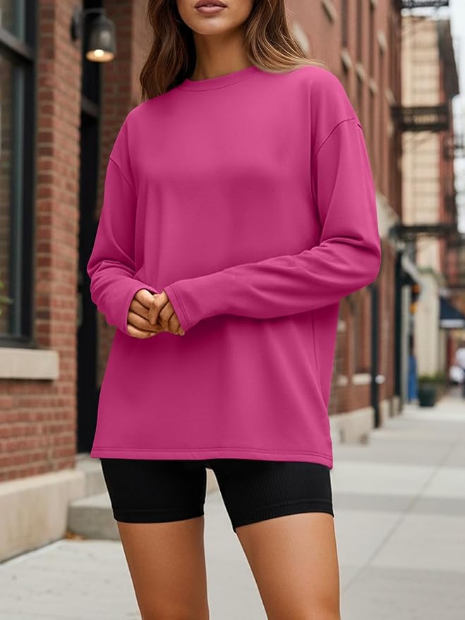 Trendy Queen Womens Spring Tops Oversized Long Sleeve T Shirts 2026 Basic Tee Fall Casual Workout Y2K Clothes