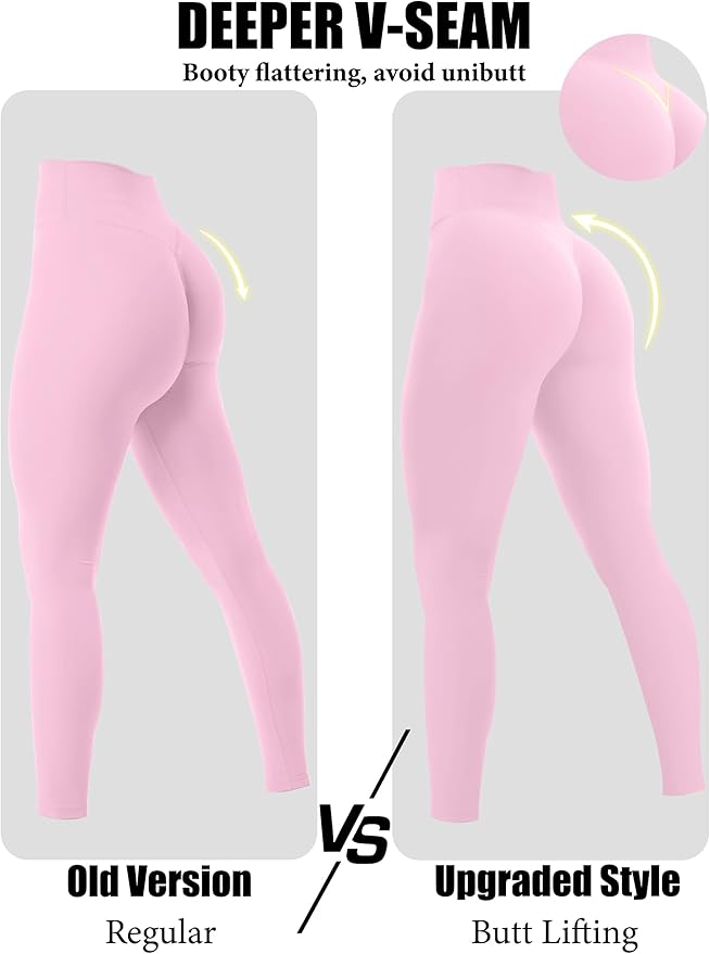 Olmlmt No Front Seam Workout Leggings for Women Tummy Control Butt Lifting Leggings Buttery Soft Gym Yoga Pants